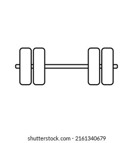 Dumbbell line icon vector in trendy