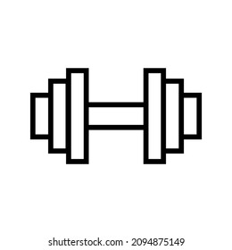 Dumbbell line icon, weights vector logo isolated on white background