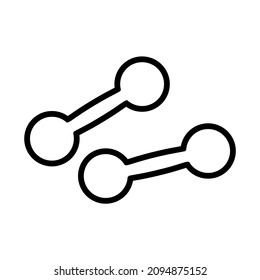Dumbbell line icon, weights vector logo isolated on white background