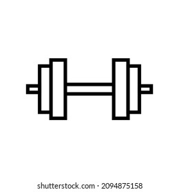 Dumbbell line icon, weights vector logo isolated on white background