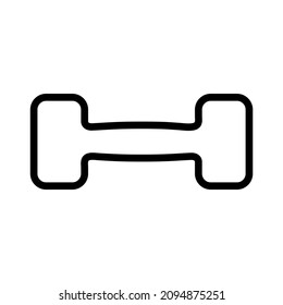 Dumbbell line icon, weights vector logo isolated on white background