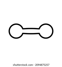 Dumbbell line icon, weights vector logo isolated on white background