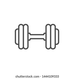 Dumbbell line outline icon, fitness equipment sign