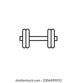 Dumbbell line set icon, sports logo vector