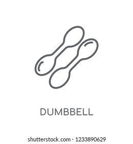 Dumbbell linear icon. Modern outline Dumbbell logo concept on white background from Gym and Fitness collection. Suitable for use on web apps, mobile apps and print media.