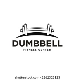 Dumbbell logo for Fitness Center Logo Design Template Style Vector