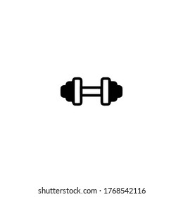 dumbbell logo icon design with simple line art style