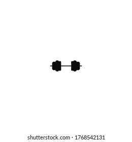 diseño de icono del logotipo de dumbbell con estilo de línea simple