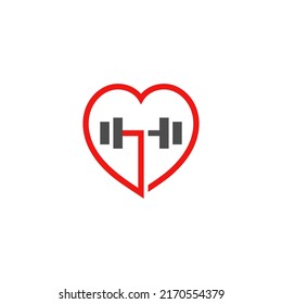 Dumbbell Love Logo Design Template Vector Stock Vector (Royalty Free ...