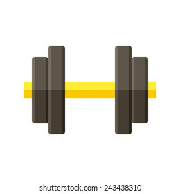 Dumbbell, modern flat icon with long shadow