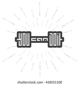 Dumbbell with motivation text - You Can Do it. Motivational quote. Vector illustration.