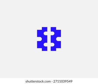 Una mancuerna en espacio negativo con logo minimalista. Logotipo de Vector de gimnasio de fitness inteligente.