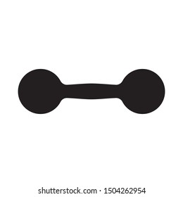 Dumbbell old silhouette. Black vector icon