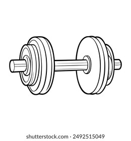 Dumbbell on a white background.