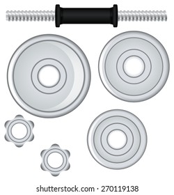 Dumbbell on white background. Vector Illustration