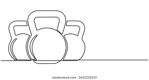 Dumbbell in one continuous single line art drawing style Gym fitness sports concept vector illustration, Continuous one line drawing of Dumbbell. Heavy dumbbell isolated white background.