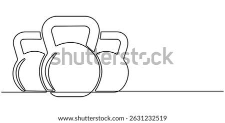 Dumbbell in one continuous single line art drawing style Gym fitness sports concept vector illustration, Continuous one line drawing of Dumbbell. Heavy dumbbell isolated white background.