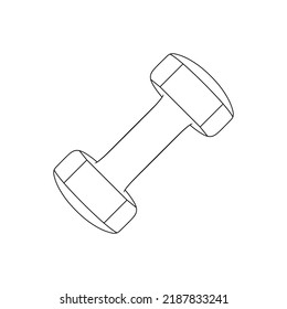 Dumbbell Outline Icon Illustration on White Background