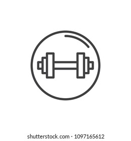 Dumbbell outline icon. linear style sign for mobile concept and web design. training simple line vector icon. Symbol, logo illustration. Pixel perfect vector graphics
