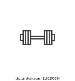 Dumbbell outline icon. linear style sign for mobile concept and web design. barbell simple line vector icon. Symbol, logo illustration. Pixel perfect vector graphics