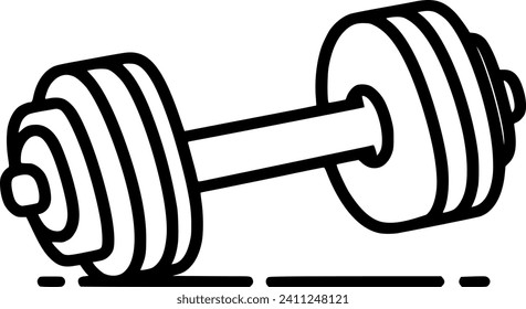 Dumbbell outline icon. linear style sign for mobile concept and web sign, symbol, vector, art