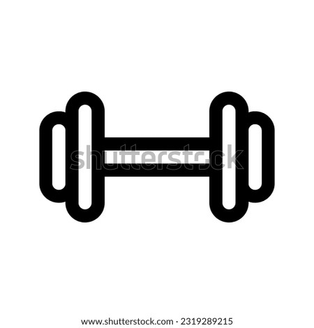 Dumbbell outline icon. Vector graphics