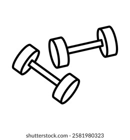 Dumbbell pair icon Black and white logo