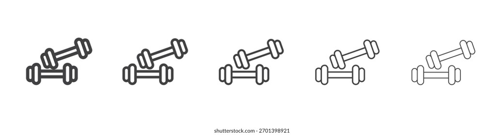 Diseño del icono del par de mancuernas, logotipo, App, interfaz de usuario. Ilustración vectorial, EPS