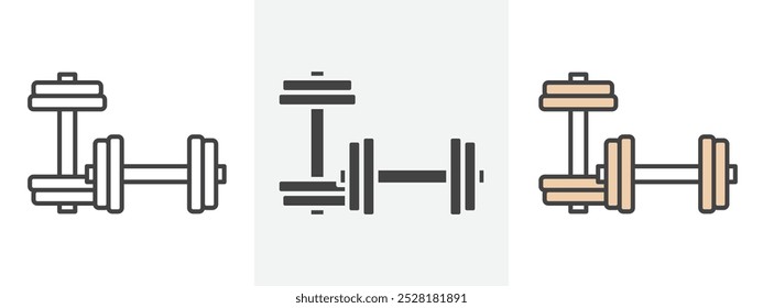 Icono de par de mancuernas Conjunto de símbolos de esquema