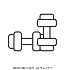 Dumbbell pair icon Outline vector for web ui