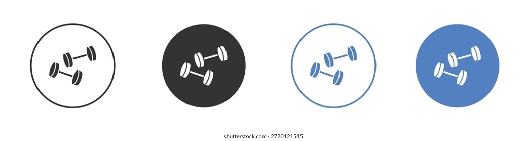 Conjunto de pictogramas do ícone do par de haltere. Designs de ícone de vetor