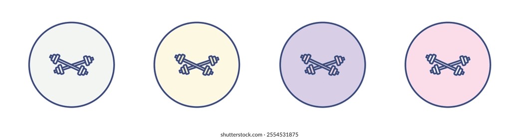 Dumbbell pair icon Thin line flat illustration