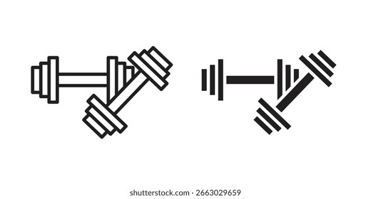 Modelo de logotipo de elemento de design de vetor de ícone de par de haltere