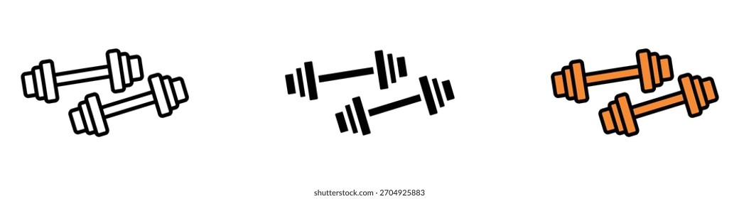 Dumbbell pair icon vector. Gym Lovers and Home Workouts symbol. vector illustration.