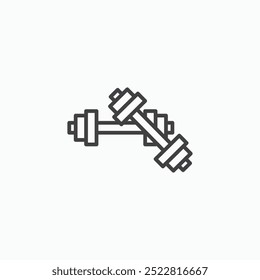 Hantel Paar dünne Liner Symbol einzeln