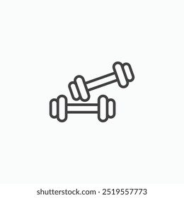 Dumbbell pairline in Thin line black color. flat simple vector symbols illustration.