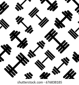 Dumbbell pattern seamless flat style for web vector