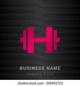 Dumbbell Pink and black silk fashion premium icon / Logo