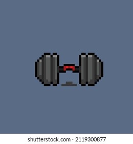 dumbbell in pixel art style