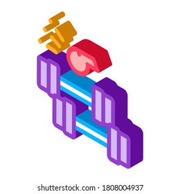 dumbbell pull under whistle of coach icon vector. isometric dumbbell pull under whistle of coach sign. color isolated symbol illustration