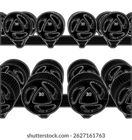 Dumbbell Rack Horizontal Vector 01. Illustration Of Dumbbells Isolated On White Background.