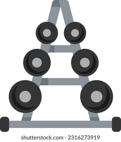 Dumbbell Rack stand concept, Compact A-Frame Home Gym Space Saver vector color icon design, Fitness and Wellness symbol, Workout and Weightlifting sign, Personal training equipment stock illustration