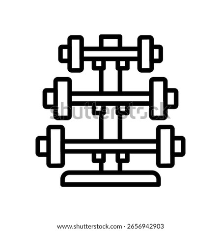 Dumbbell rack Vector Icon which can easily modify or edit

