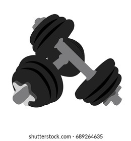 Dumbbell realistic vector illustration isolated