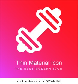 Dumbbell red and pink gradient material white icon minimal design