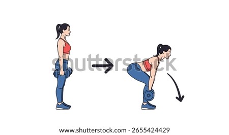 Dumbbell romanian deadlifts for hamstring strength and posterior chain development