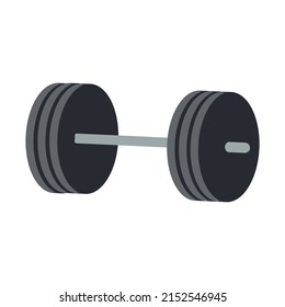 Dumbbell semi flat color vector object. Full sized item on white. Tool for workout and fitness exercises. Gym equipment. Simple cartoon style illustration for web graphic design and animation