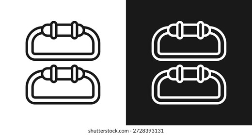 Icono de conjunto de mancuernas en estilo de línea en blanco y negro