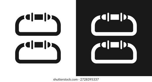 Icono de conjunto de mancuernas en estilo de glifo blanco y negro