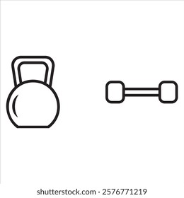 Dumbbell set icon. Different set of dumbbells. Dumbbells for sports halls. White sign design.